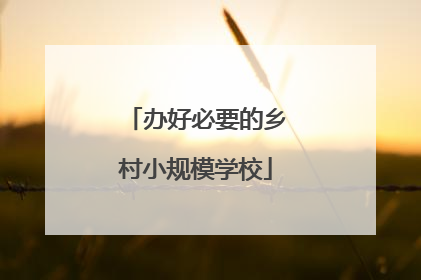 办好必要的乡村小规模学校