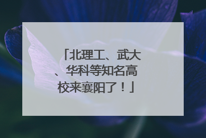 北理工、武大、华科等知名高校来襄阳了！