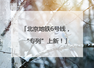 北京地铁6号线，“专列”上新！