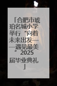 合肥市琥珀名城小学举行“向着未来出发——遇见最美”2025届毕业典礼