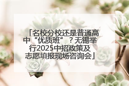 名校分校还是普通高中“优质班”？无锡举行2025中招政策及志愿填报现场咨询会