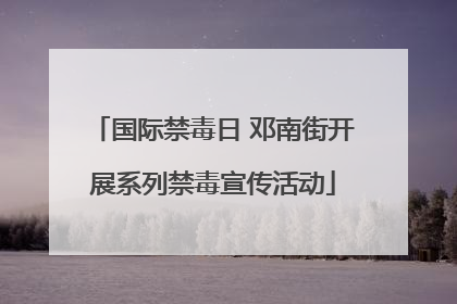 国际禁毒日 邓南街开展系列禁毒宣传活动