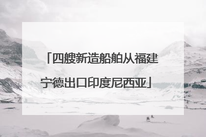 四艘新造船舶从福建宁德出口印度尼西亚