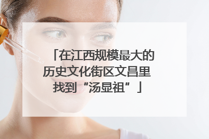 在江西规模最大的历史文化街区文昌里找到“汤显祖”