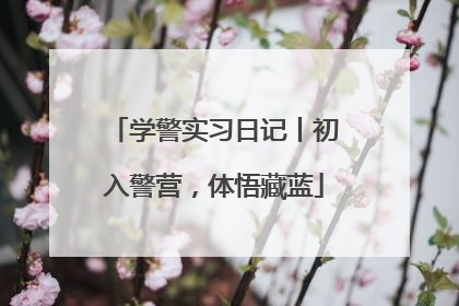 学警实习日记丨初入警营，体悟藏蓝