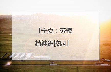 宁夏：劳模精神进校园