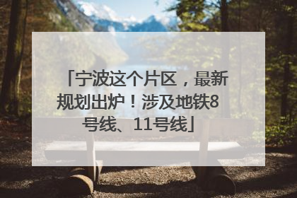 宁波这个片区，最新规划出炉！涉及地铁8号线、11号线