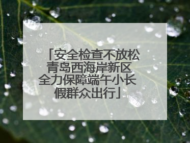 安全检查不放松 青岛西海岸新区全力保障端午小长假群众出行