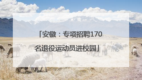 安徽：专项招聘170名退役运动员进校园