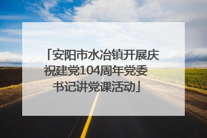 安阳市水冶镇开展庆祝建党104周年党委书记讲党课活动