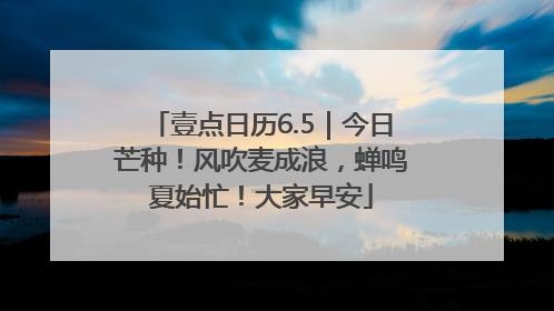 壹点日历6.5｜今日芒种！风吹麦成浪，蝉鸣夏始忙！大家早安