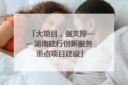 大项目，强支撑——湖南建行创新服务重点项目建设