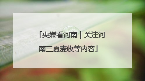 央媒看河南｜关注河南三夏麦收等内容