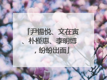 尹锡悦、文在寅、朴槿惠、李明博，纷纷出面