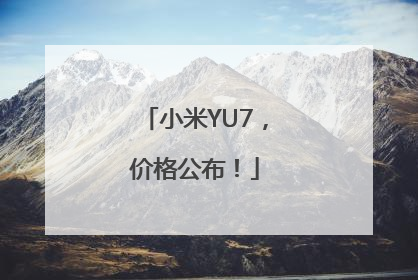 小米YU7，价格公布！