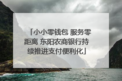 小小零钱包 服务零距离 东阳农商银行持续推进支付便利化