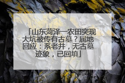 山东菏泽一农田突现大坑被传有古墓？属地回应：系老井，无古墓迹象，已回填