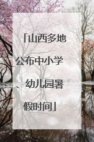 山西多地公布中小学、幼儿园暑假时间