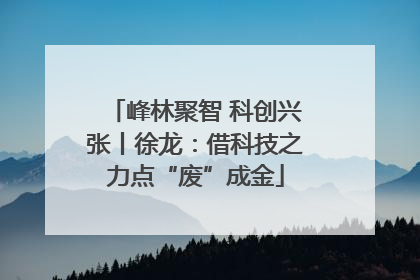 峰林聚智 科创兴张丨徐龙：借科技之力点“废”成金