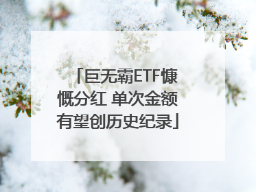 巨无霸ETF慷慨分红 单次金额有望创历史纪录