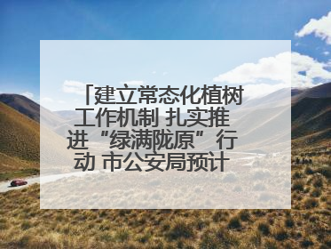 建立常态化植树工作机制 扎实推进“绿满陇原”行动 市公安局预计年底前完成1402亩绿化任务