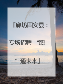 廊坊固安县：专场招聘 “职”通未来