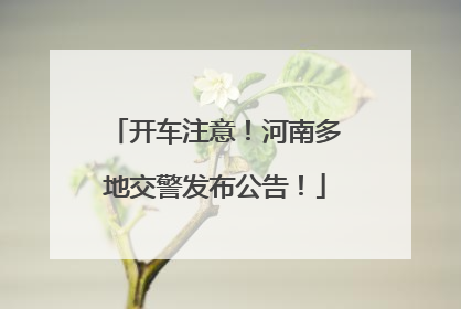 开车注意！河南多地交警发布公告！