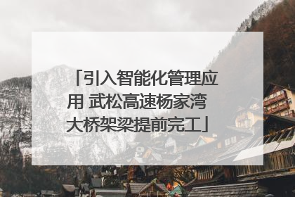 引入智能化管理应用 武松高速杨家湾大桥架梁提前完工