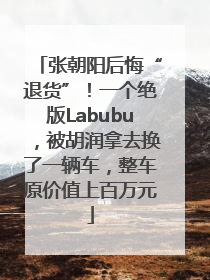 张朝阳后悔“退货”！一个绝版Labubu，被胡润拿去换了一辆车，整车原价值上百万元