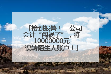 接到报警！一公司会计“闯祸了”，将10000000元误转陌生人账户！