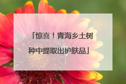 惊喜！青海乡土树种中提取出护肤品