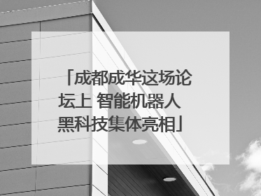 成都成华这场论坛上 智能机器人黑科技集体亮相