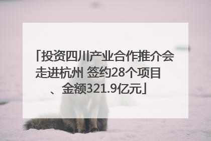 投资四川产业合作推介会走进杭州 签约28个项目、金额321.9亿元