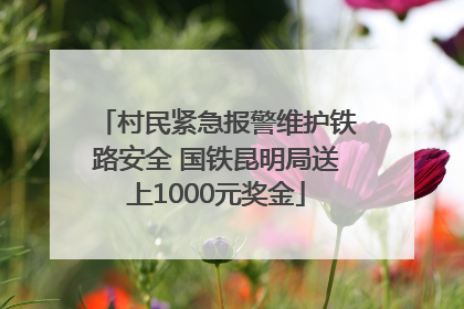 村民紧急报警维护铁路安全 国铁昆明局送上1000元奖金