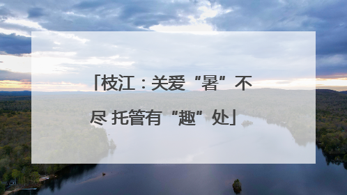 枝江：关爱“暑”不尽 托管有“趣”处