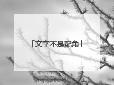 文字不是配角