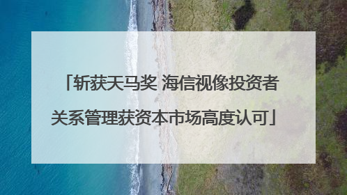 斩获天马奖 海信视像投资者关系管理获资本市场高度认可