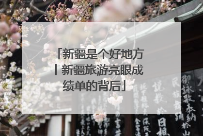 新疆是个好地方丨新疆旅游亮眼成绩单的背后