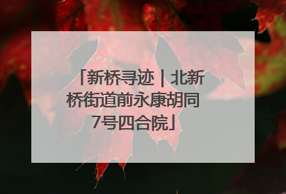 新桥寻迹｜北新桥街道前永康胡同7号四合院