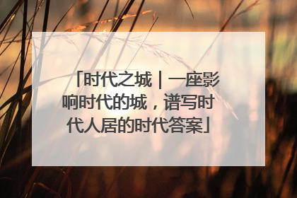 时代之城｜一座影响时代的城，谱写时代人居的时代答案