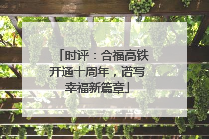 时评：合福高铁开通十周年，谱写幸福新篇章