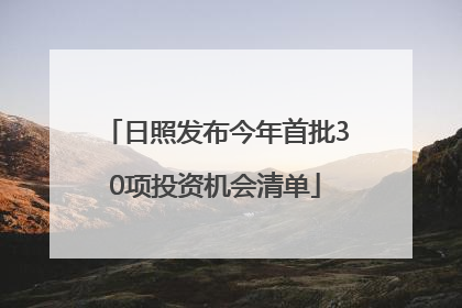 日照发布今年首批30项投资机会清单