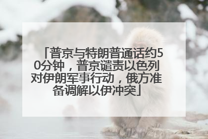 普京与特朗普通话约50分钟，普京谴责以色列对伊朗军事行动，俄方准备调解以伊冲突