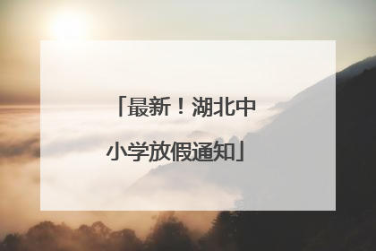 最新！湖北中小学放假通知