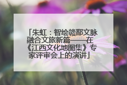 朱虹：智绘赣鄱文脉 融合文旅新篇——在《江西文化地图集》专家评审会上的演讲