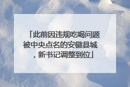 此前因违规吃喝问题被中央点名的安徽县城，新书记调整到位