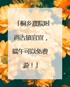 桐乡濮院时尚古镇官宣，端午可以免费游！