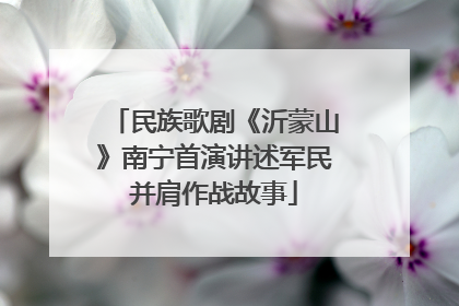 民族歌剧《沂蒙山》南宁首演讲述军民并肩作战故事