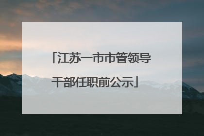 江苏一市市管领导干部任职前公示