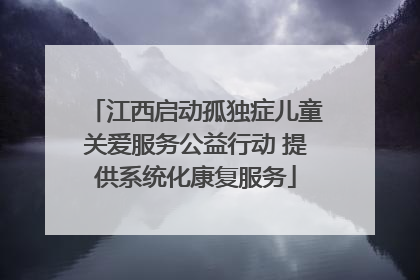 江西启动孤独症儿童关爱服务公益行动 提供系统化康复服务